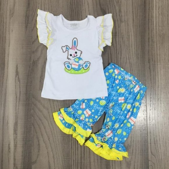 Boutique Easter Bunny Rabbit Girls Outfit Set